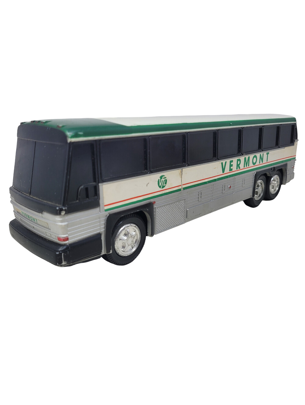 Vintage Vermont Transit Lines Greyhound Plastic Coin Coach Bank Bus 10"